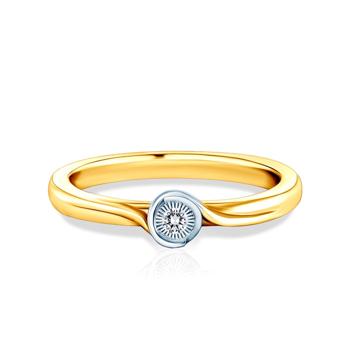 Zaručnički prsten Savicki: dvobojno zlato, dijamant