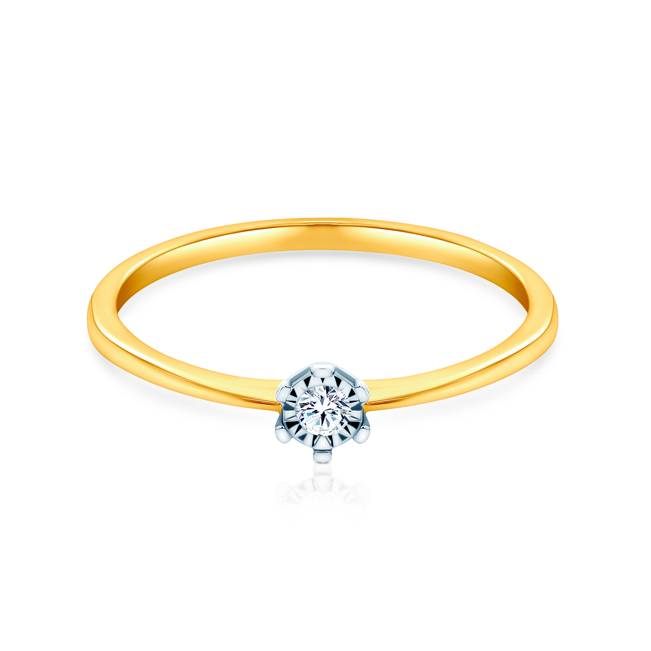 Δαχτυλίδι αρραβώνων Savicki: δίχρωμος χρυσός, διαμάντι