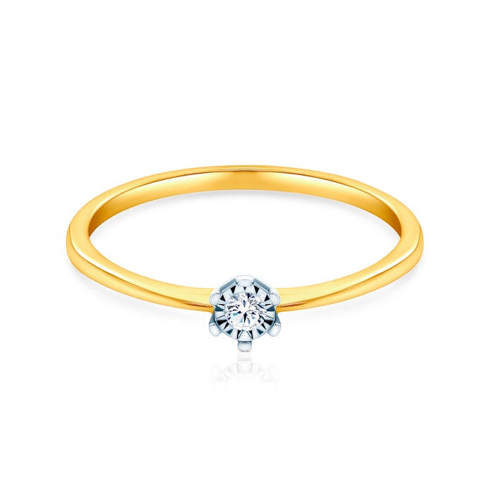 Δαχτυλίδι αρραβώνων Savicki: δίχρωμος χρυσός, διαμάντι