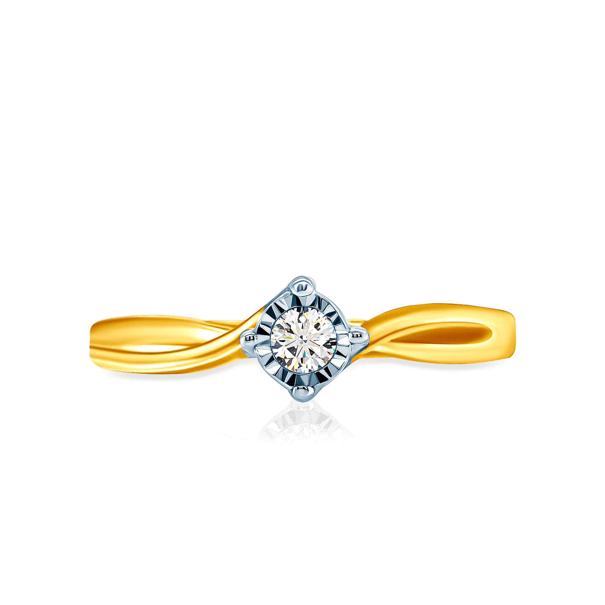 Δαχτυλίδι αρραβώνων Savicki: δίχρωμος χρυσός, διαμάντι