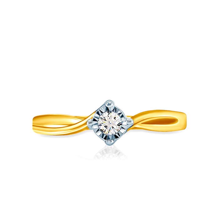 Δαχτυλίδι αρραβώνων Savicki: δίχρωμος χρυσός, διαμάντι