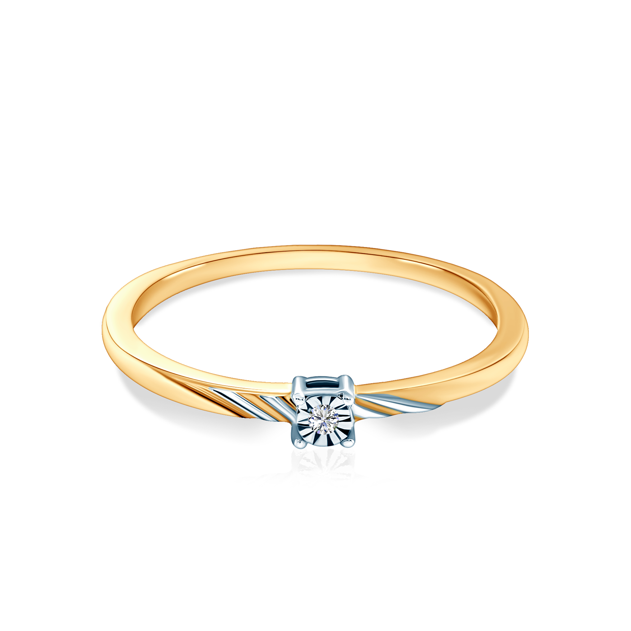 Δαχτυλίδι αρραβώνων Savicki: δίχρωμος χρυσός, διαμάντι