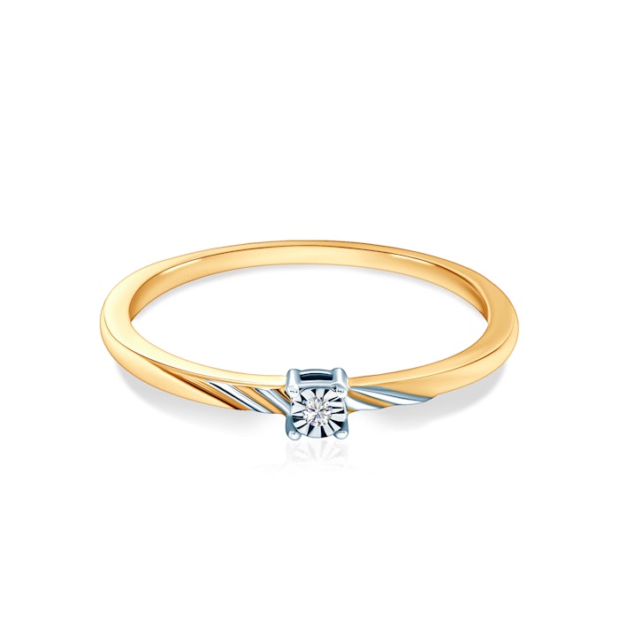 Δαχτυλίδι αρραβώνων Savicki: δίχρωμος χρυσός, διαμάντι