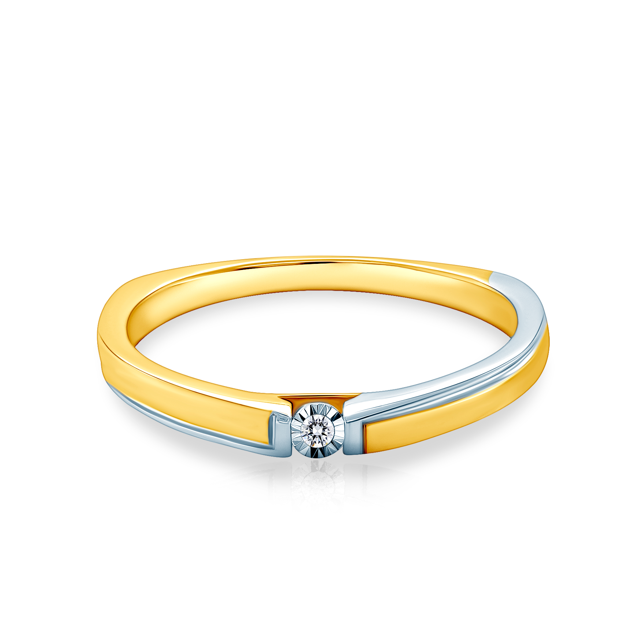 Δαχτυλίδι αρραβώνων Savicki: δίχρωμος χρυσός, διαμάντι