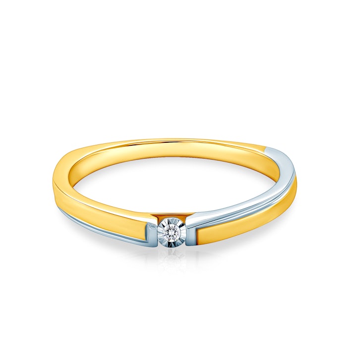 Δαχτυλίδι αρραβώνων Savicki: δίχρωμος χρυσός, διαμάντι