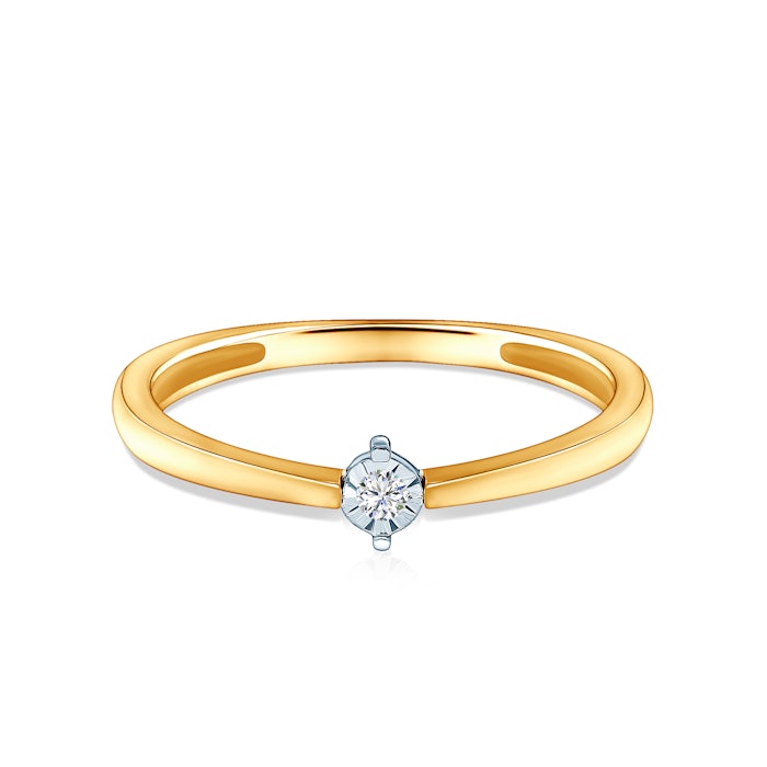 Zaručnički prsten Savicki: dvobojno zlato, dijamant