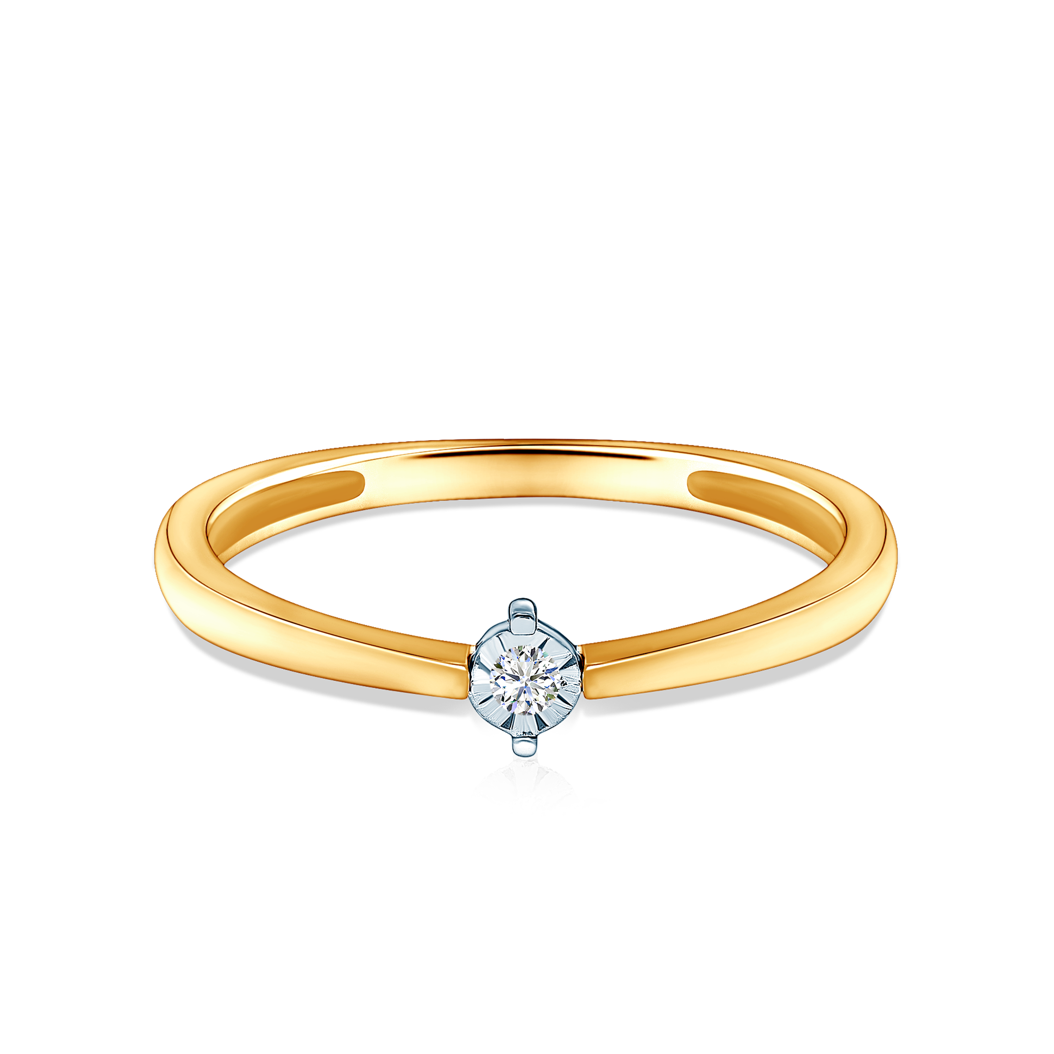 Δαχτυλίδι αρραβώνων Savicki: δίχρωμος χρυσός, διαμάντι