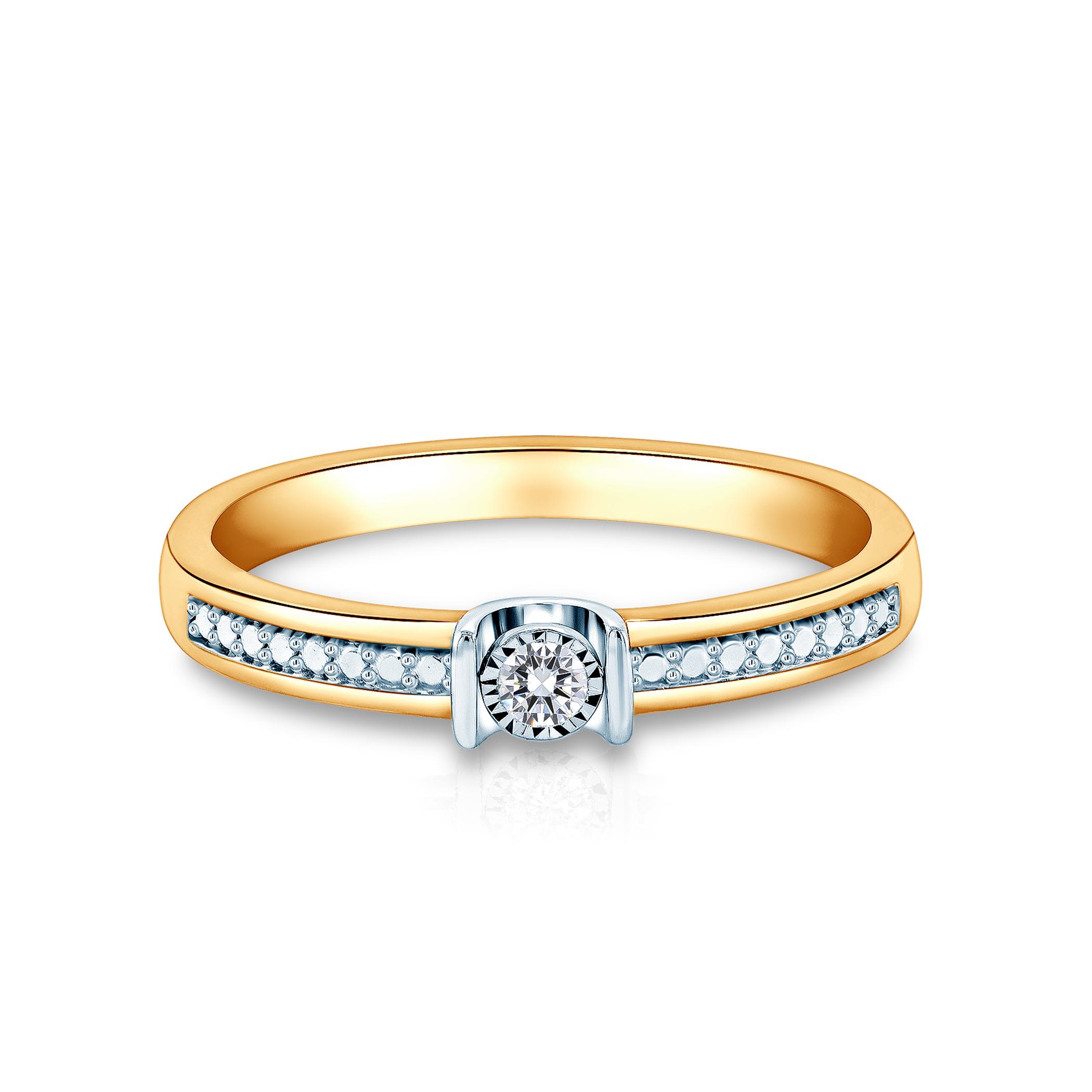 Δαχτυλίδι αρραβώνων Savicki: δίχρωμος χρυσός, διαμάντι