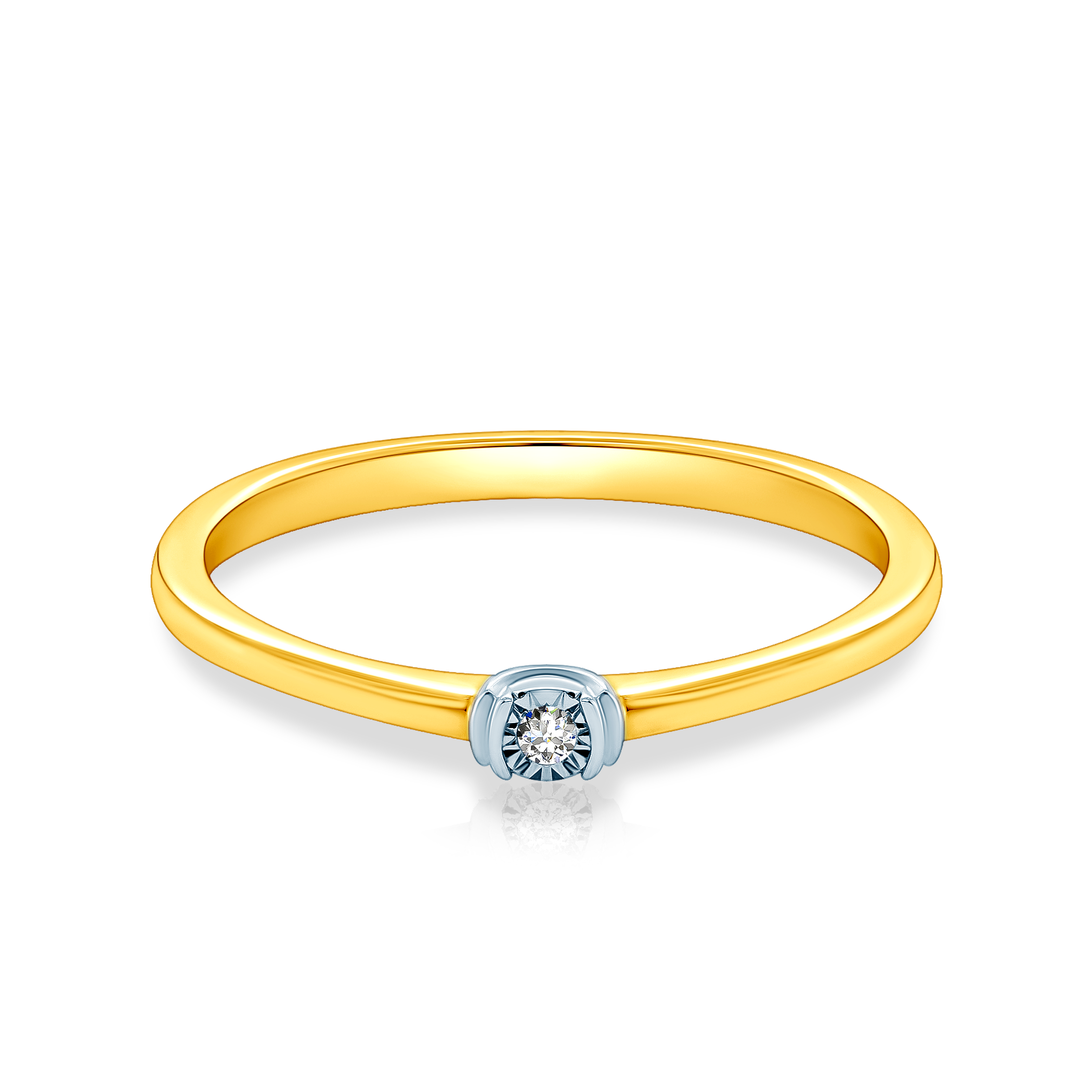 Δαχτυλίδι αρραβώνων Savicki: δίχρωμος χρυσός, διαμάντι