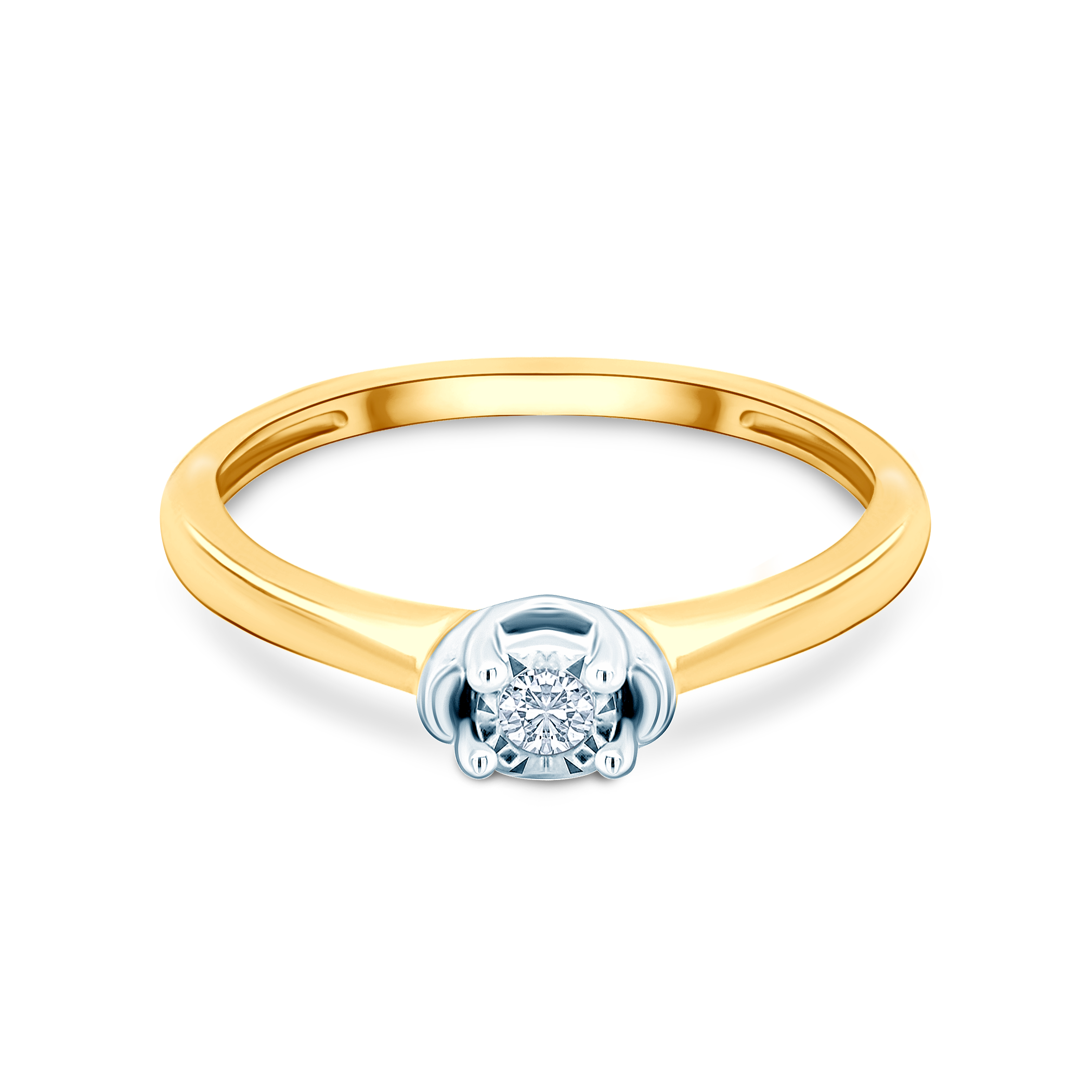 Δαχτυλίδι αρραβώνων Savicki: δίχρωμος χρυσός, διαμάντι