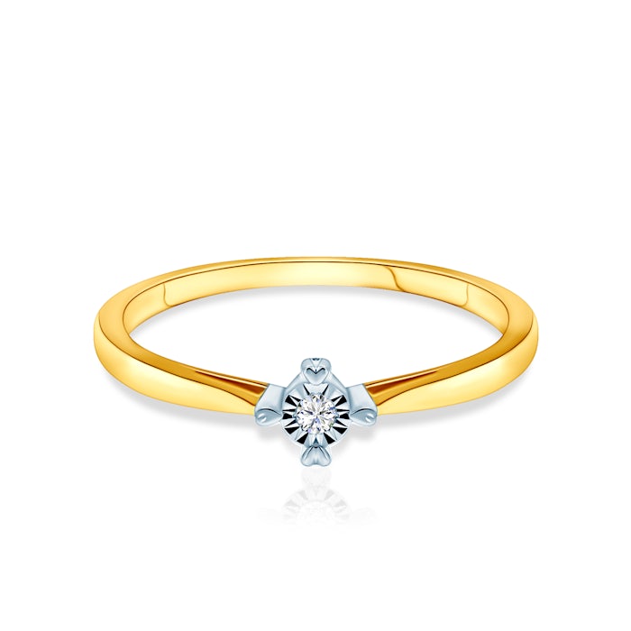 Zaručnički prsten Savicki: dvobojno zlato, dijamant