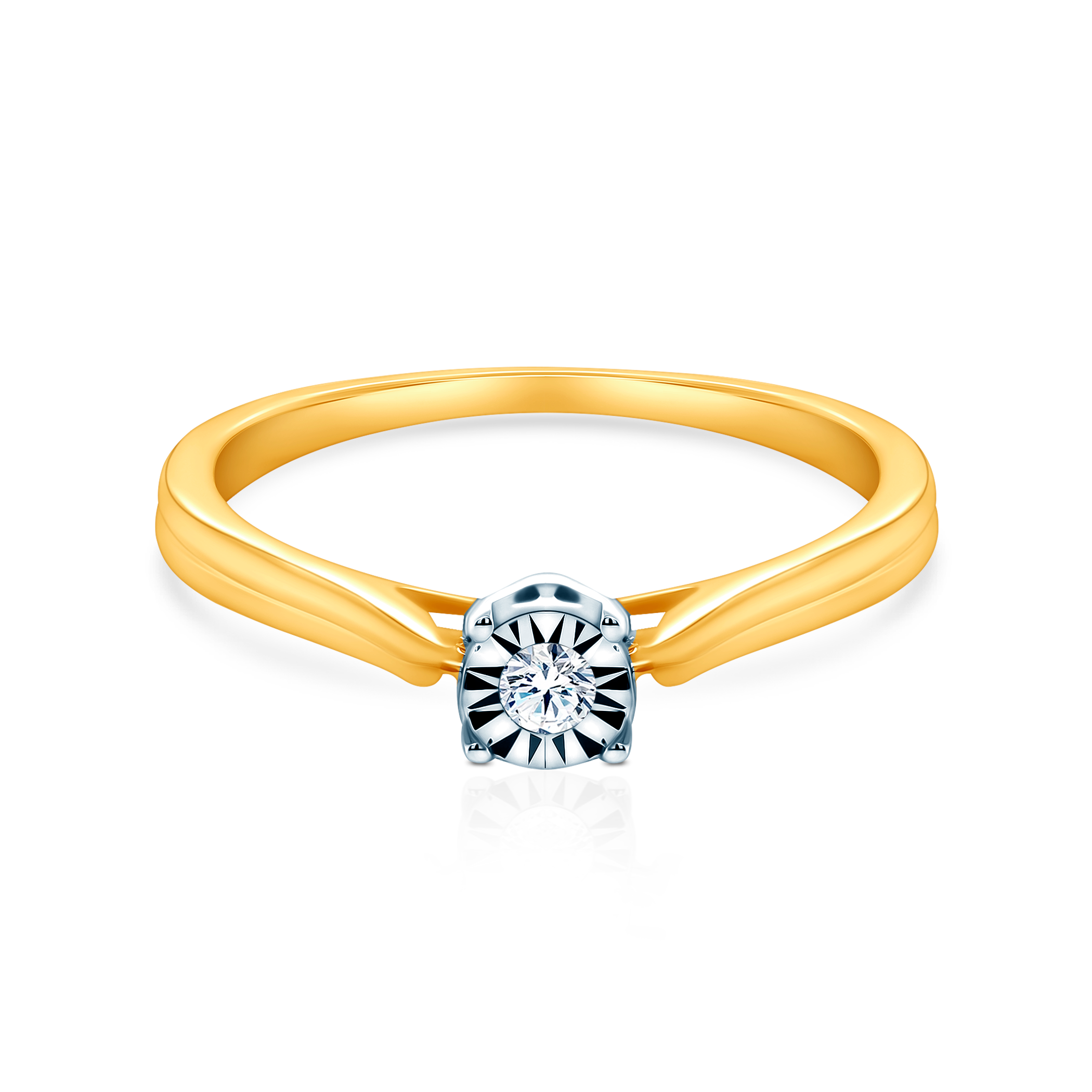 Δαχτυλίδι αρραβώνων Savicki: δίχρωμος χρυσός, διαμάντι