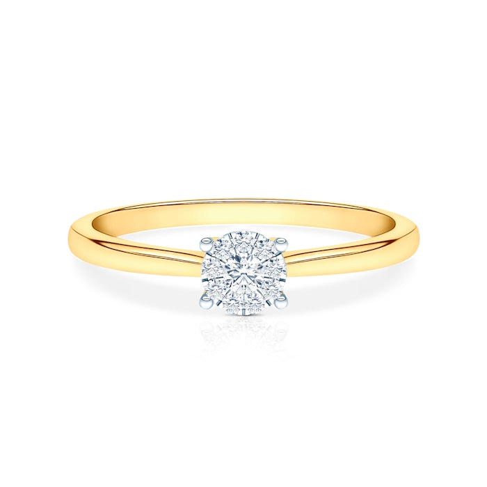 Δαχτυλίδι αρραβώνων Savicki: δίχρωμος χρυσός, διαμάντια