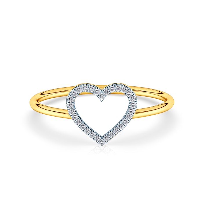 Каблучка для заручин Savicki: двоколірне золото, діаманти