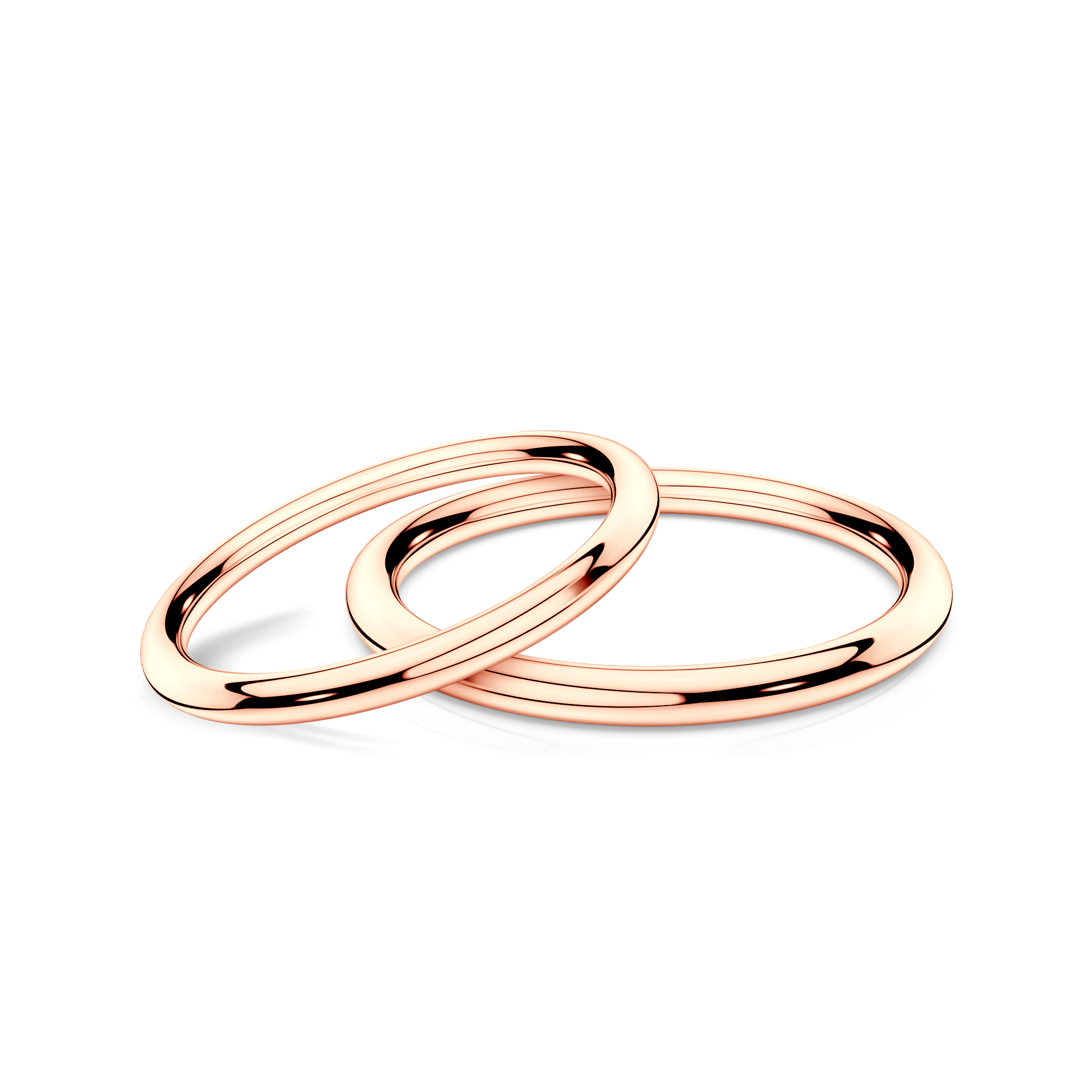 Обручки партнерські BeLoved®: рожеве золото, круглі 1,7мм