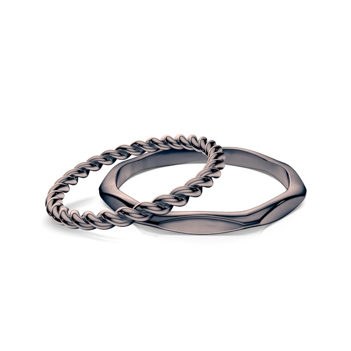 Sign of Love®  jeggyűrű: Fekete arany, kör alakú 1,6 mm, lapos 1,9 mm