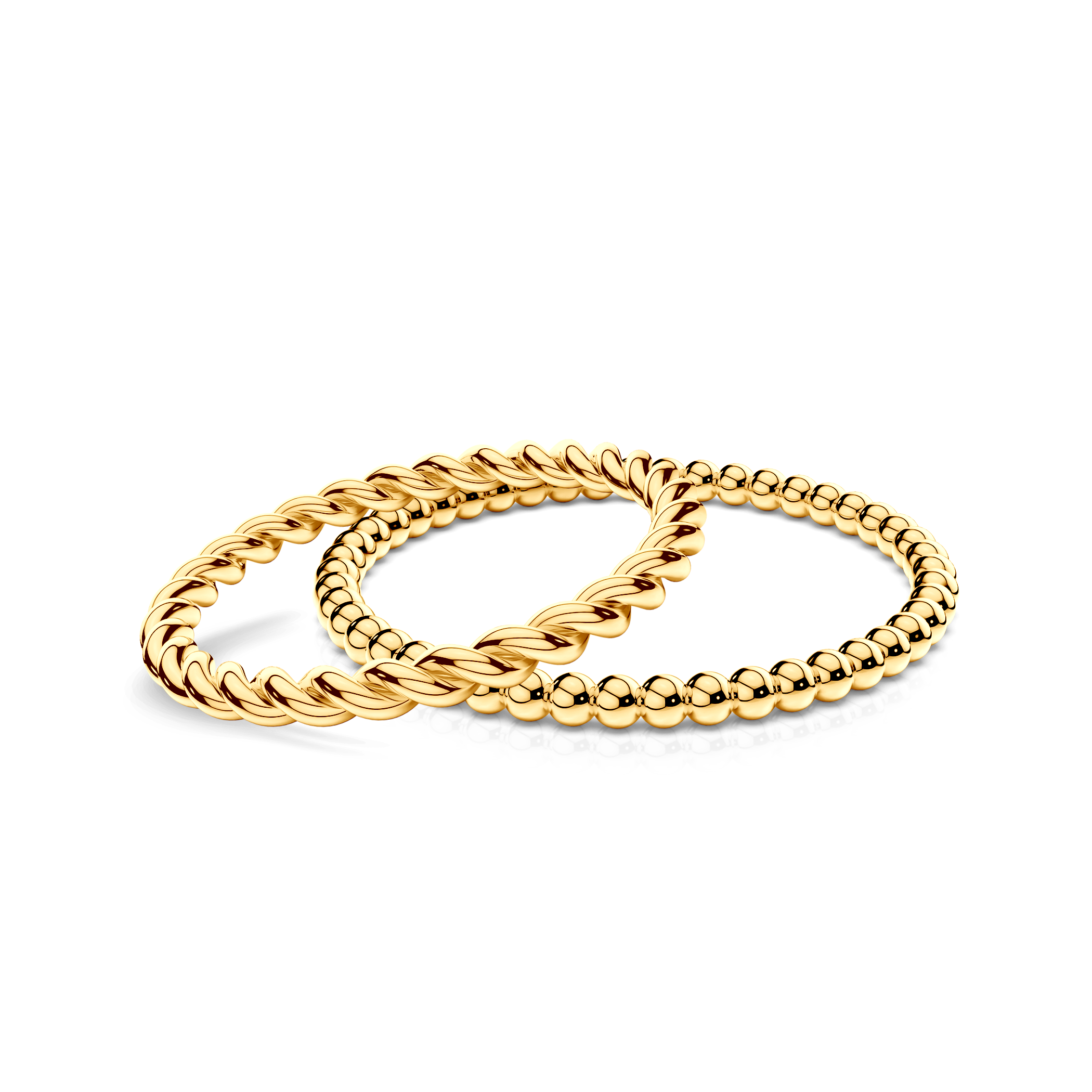 Обручки партнерські BeLoved®: золото, кругла 1,6мм і плоска 1,3мм