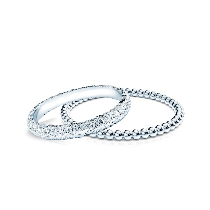 BeLoved® partner gyűrűk: fehér arany, 2.6mm lapos és 1.3mm kerek