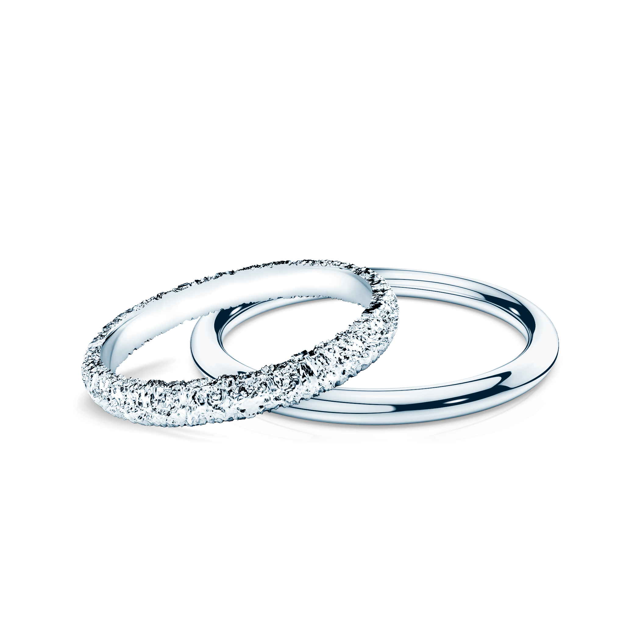 Обручки партнерські BeLoved®: біле золото, плоска 2,6мм і кругла 1,7мм