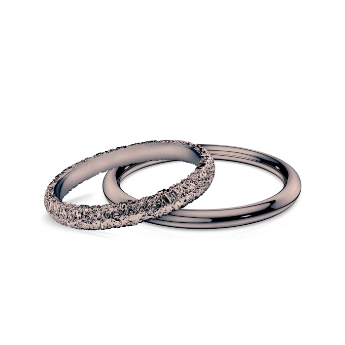 Sign of Love®  jeggyűrű: Fekete arany, lapos 2,6 mm, kör alakú 1,7 mm