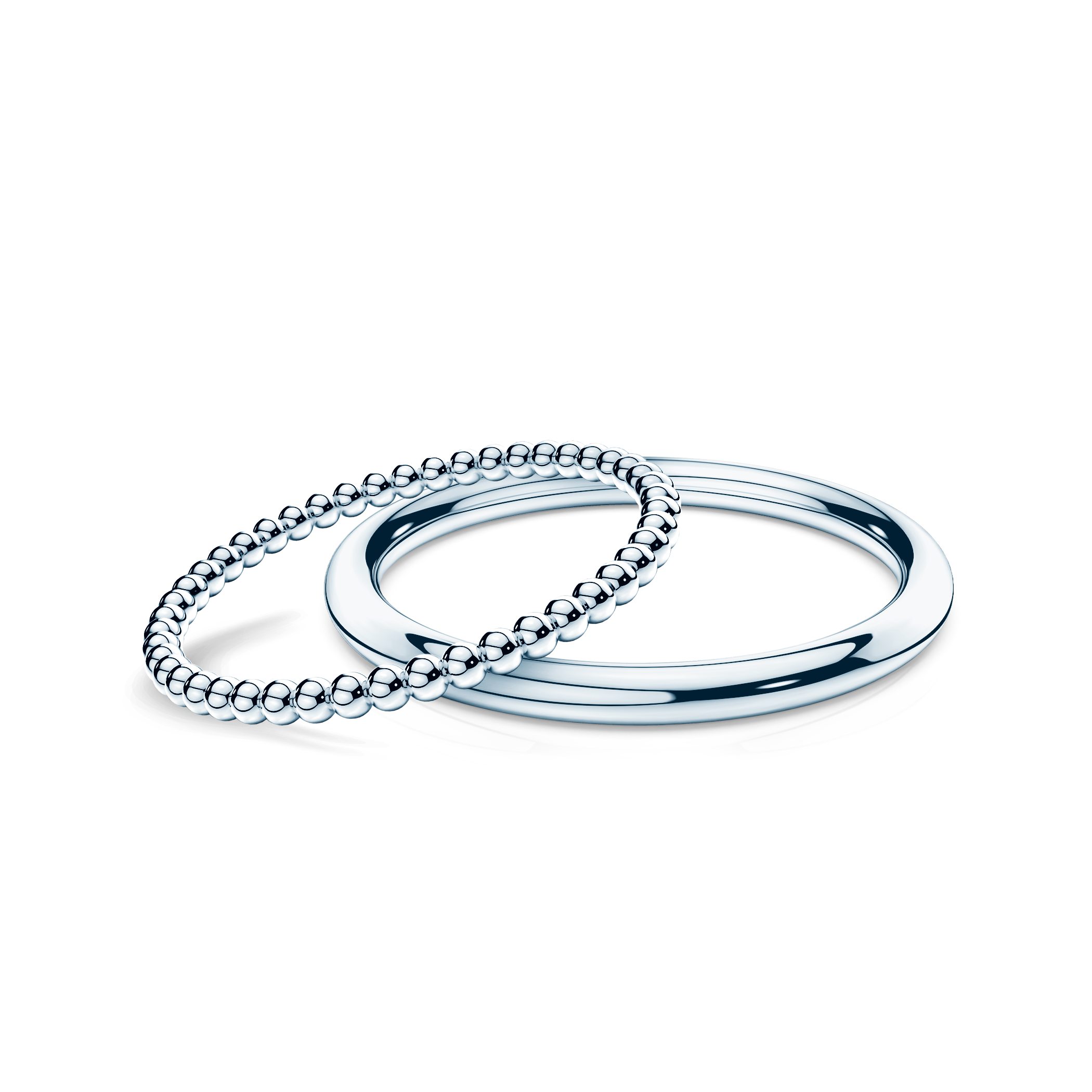 Обручки партнерські BeLoved®: біле золото, кругла 1,3мм і кругла 1,7мм