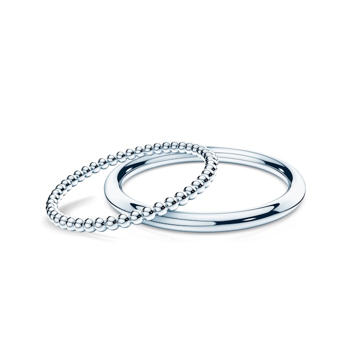 Sign of Love®  jeggyűrű: Fehér arany, kör alakú 1,3 mm, kör alakú 1,7 mm