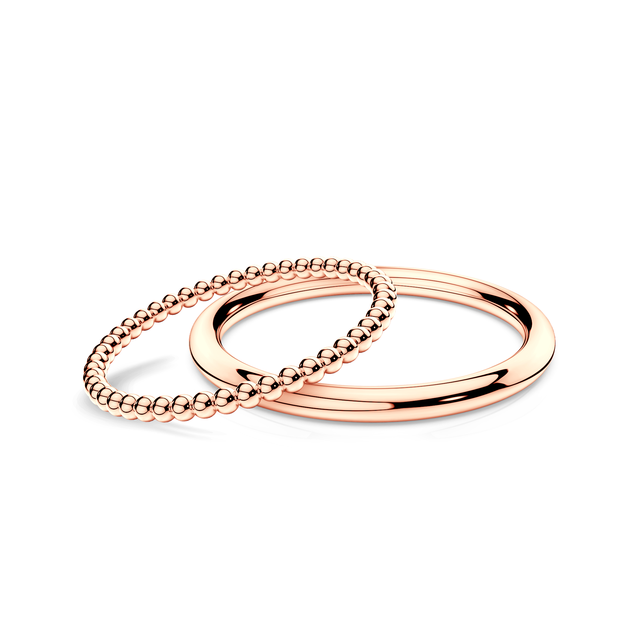 Обручки партнерські BeLoved®: рожеве золото, кругла 1,3мм і кругла 1,7мм