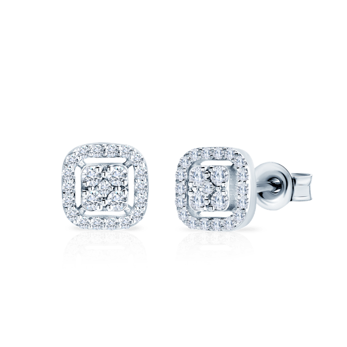 Naušnice Savicki: bijelo zlato, dijamant