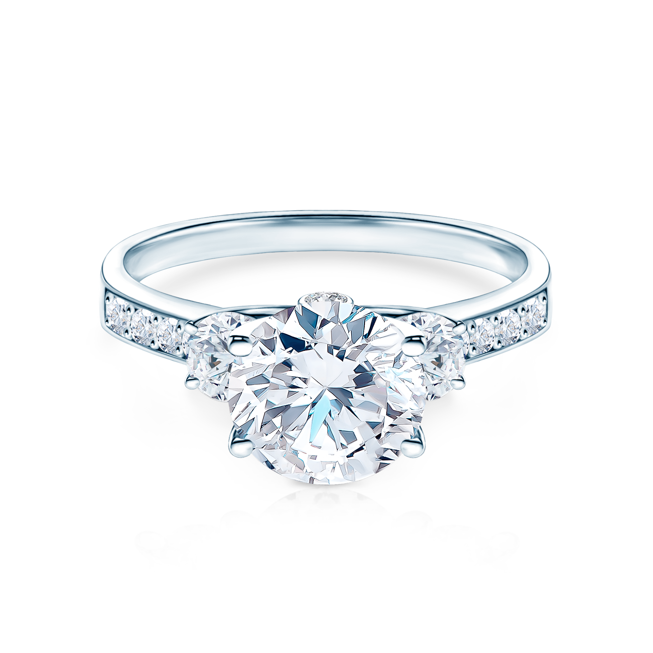 Zaručnički prsten Savicki: bijelo zlato, dijamant