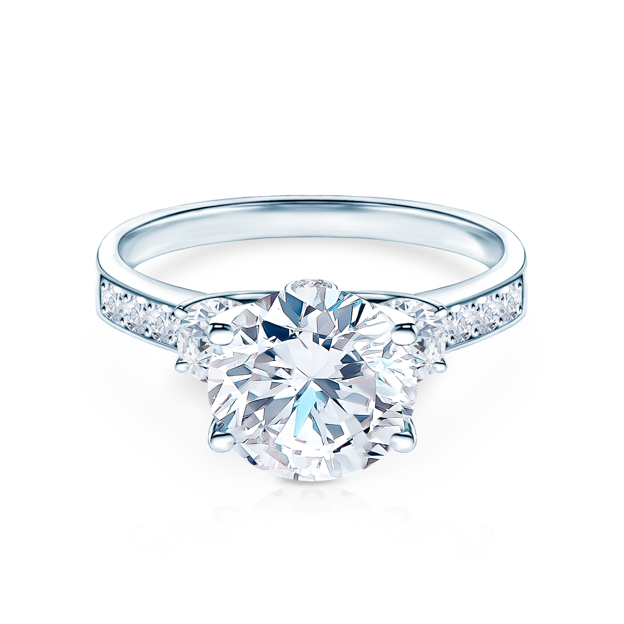 Zaručnički prsten Savicki: bijelo zlato, dijamant