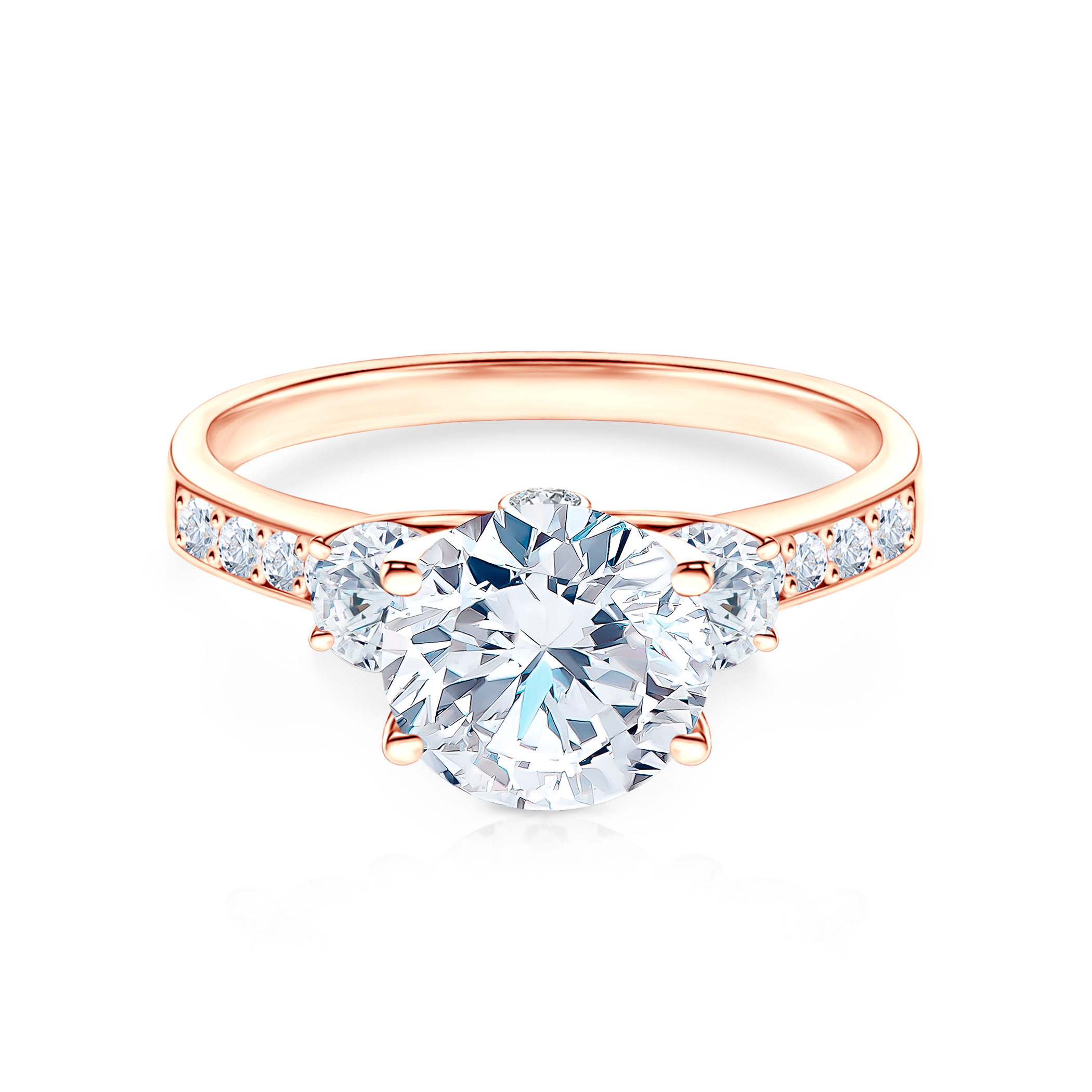 Zaručnički prsten Savicki: ružičasto zlato, dijamant