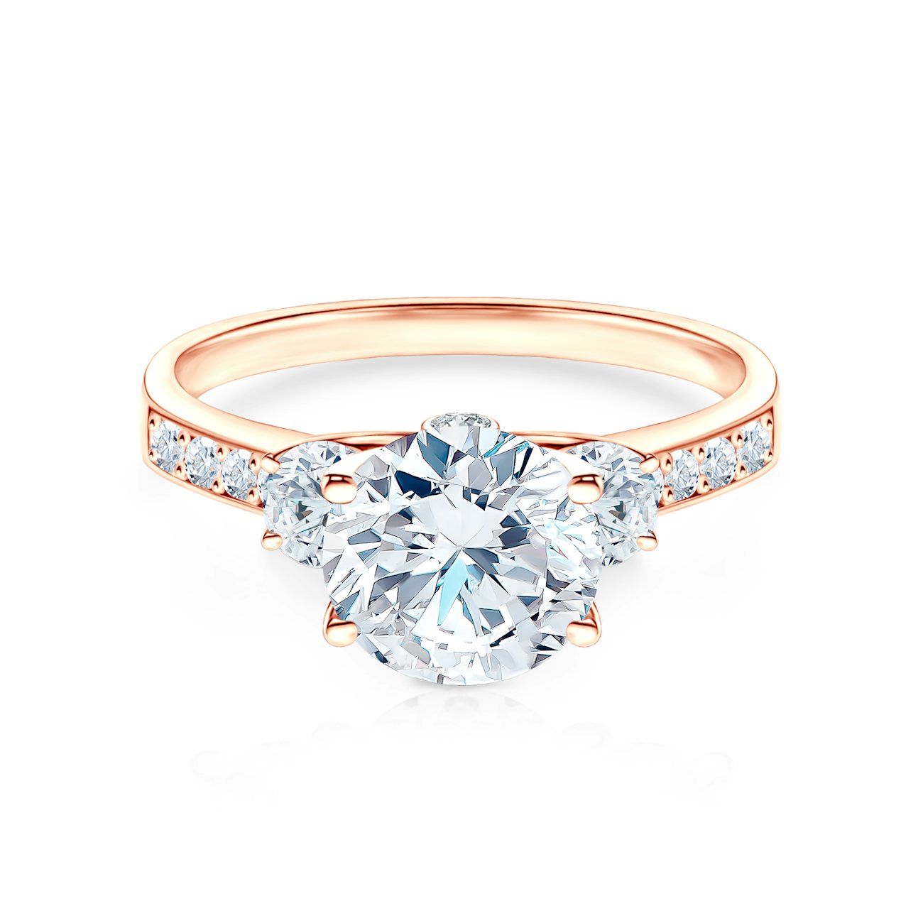 Álom eljegyzési gyűrű: rózsaarany, gyémántok