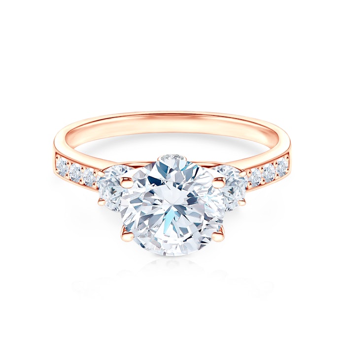 Álom eljegyzési gyűrű: rózsaarany, gyémántok