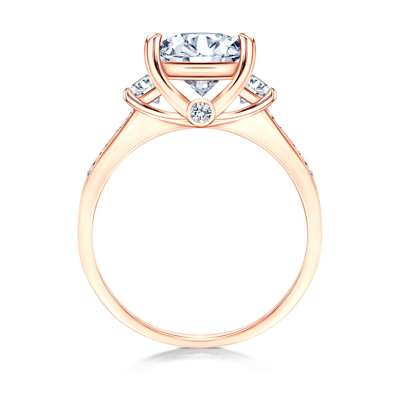 Álom eljegyzési gyűrű: rózsaarany, gyémántok