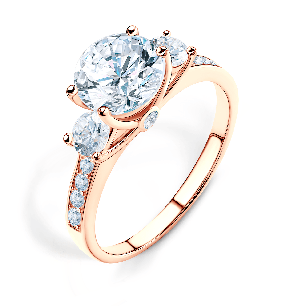 Álom eljegyzési gyűrű: rózsaarany, gyémántok