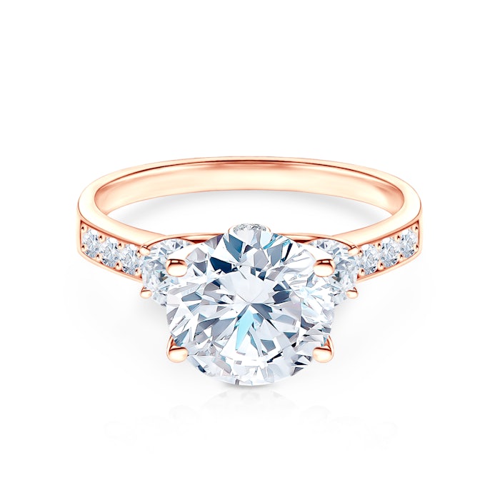 Álom eljegyzési gyűrű: rózsaarany, gyémántok