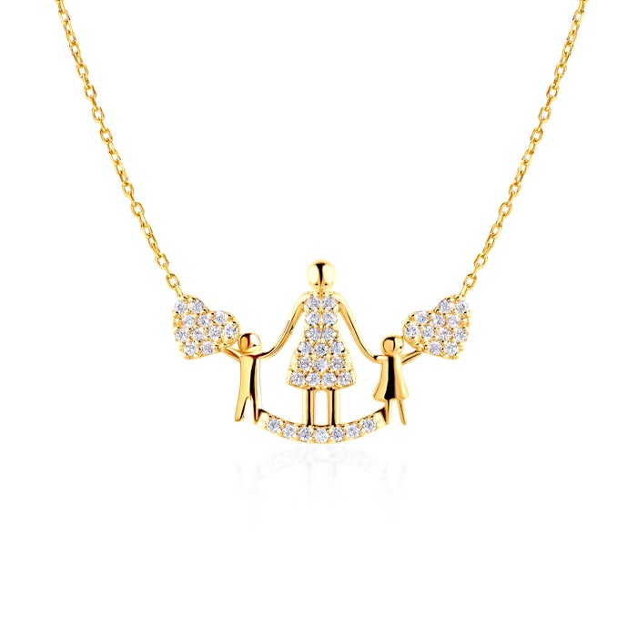 Savicki nyaklánc szív, anyának: arany, gyémántok