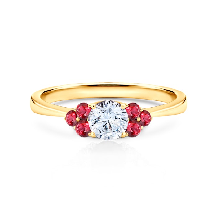 Inel de logodnă Fairytale: aur, safir alb