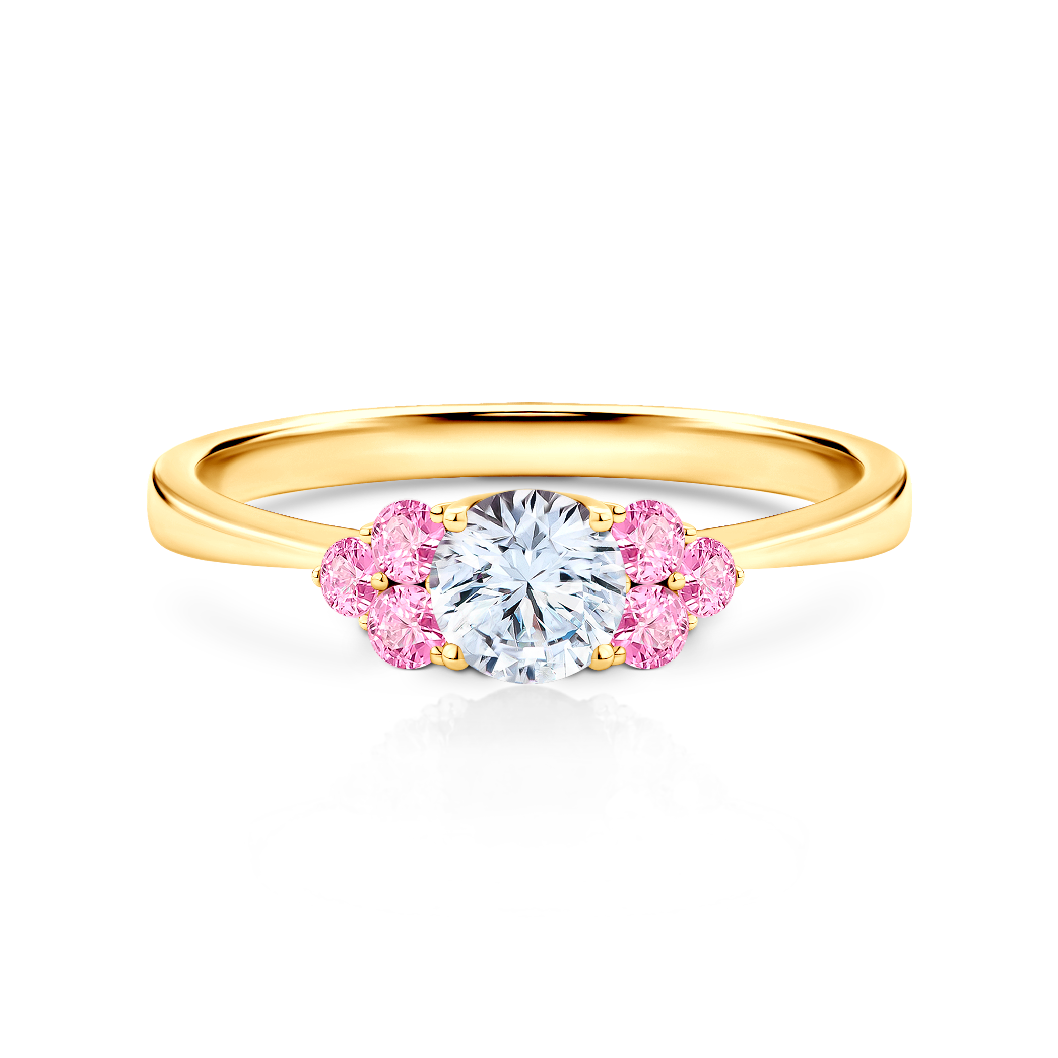 Каблучка для заручин Fairytale: золото, білий сапфір