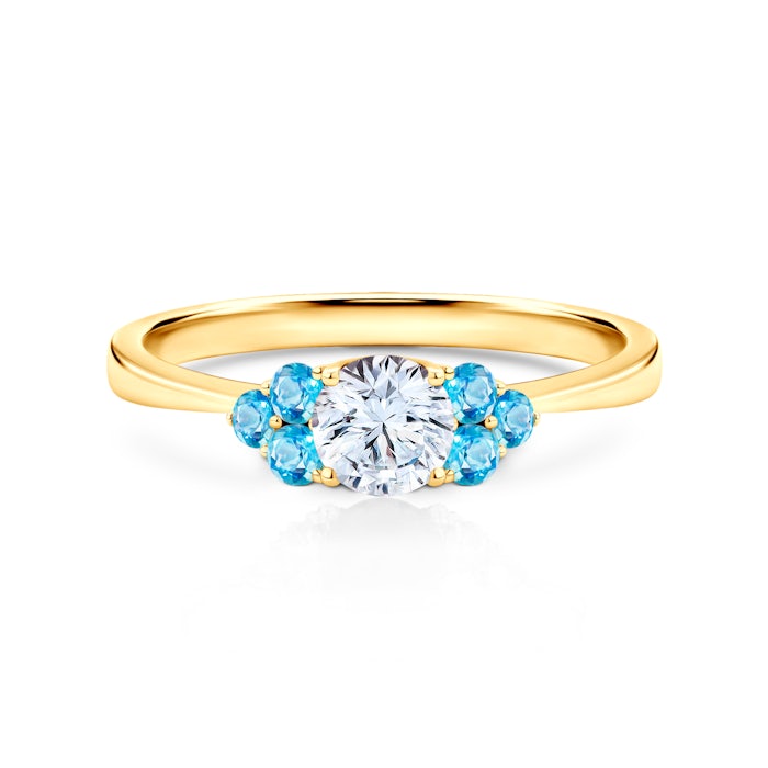 Inel de logodnă Fairytale: aur, safir alb