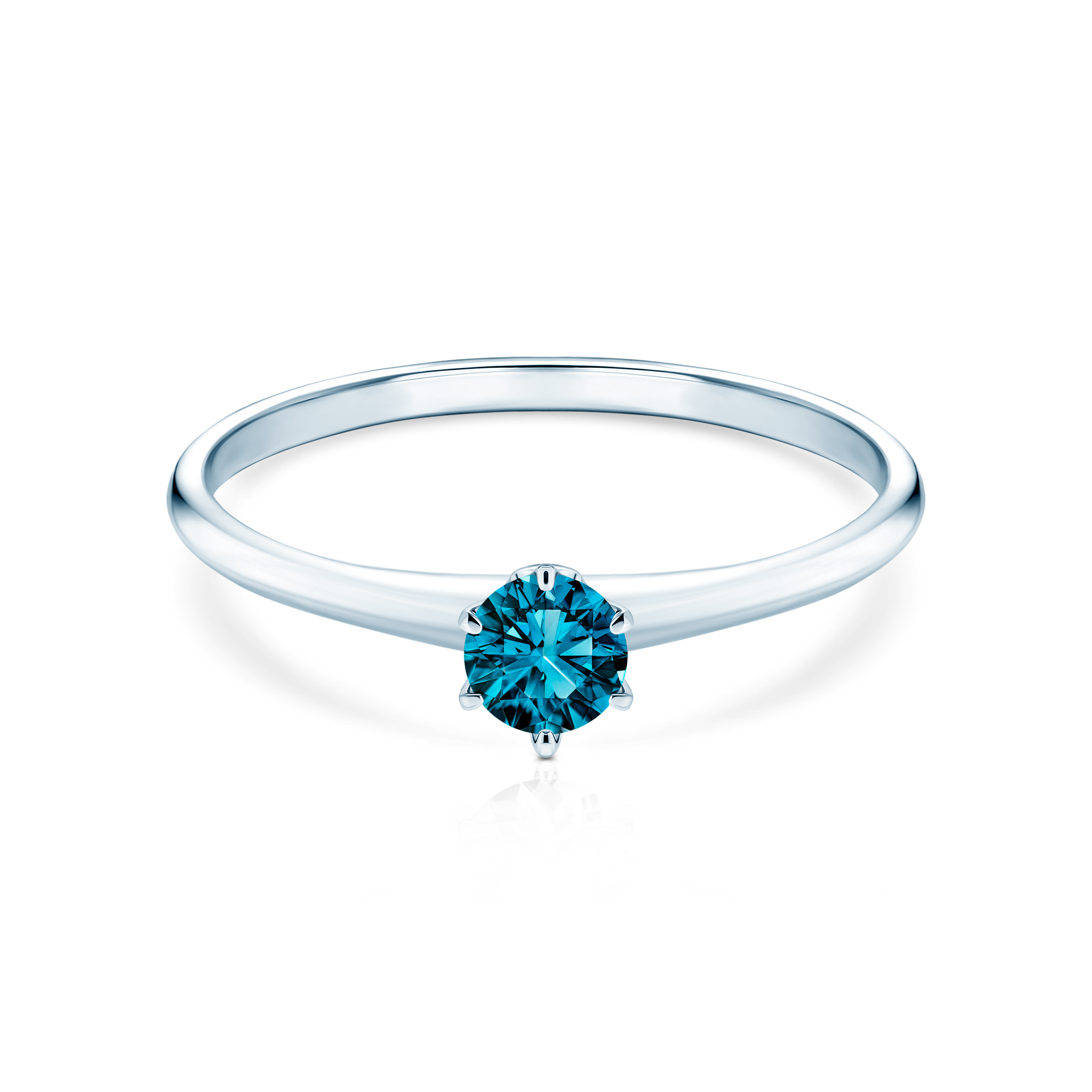Каблучка для заручин The Journey: біле золото, синій діамант