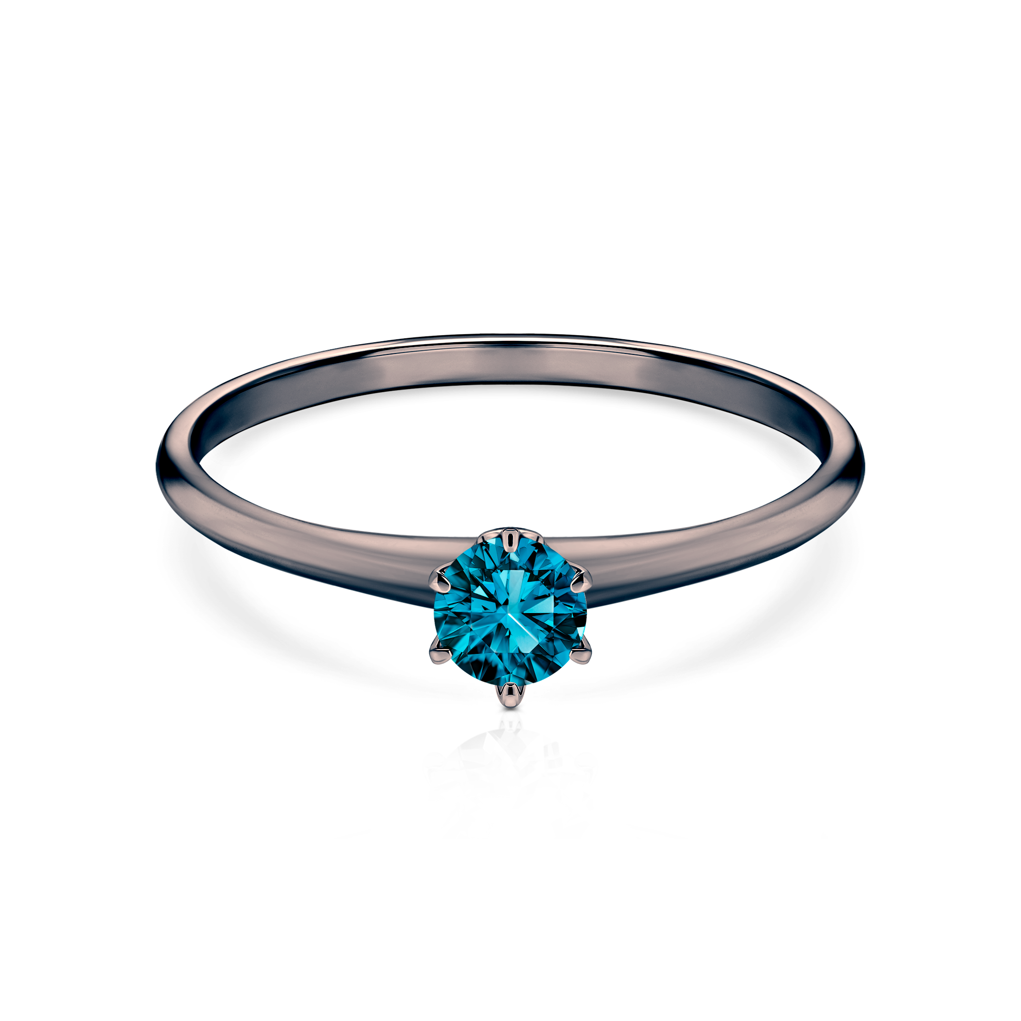 Каблучка для заручин The Journey: чорне золото, синій діамант