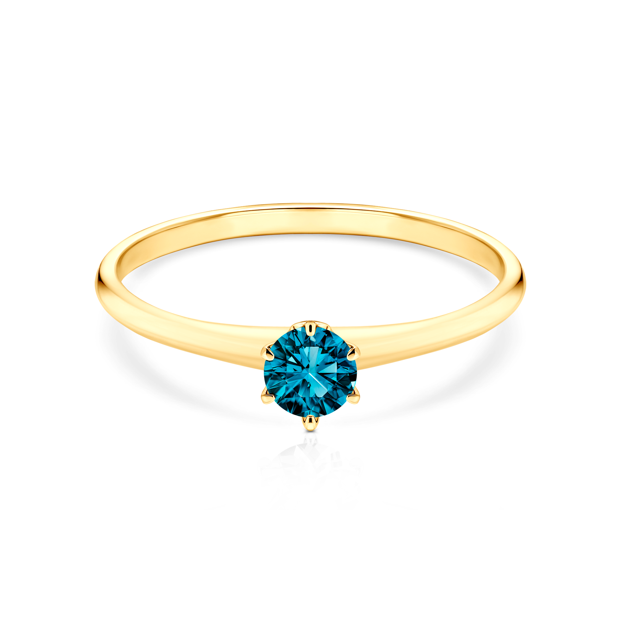 Каблучка для заручин The Journey: золото, синій діамант