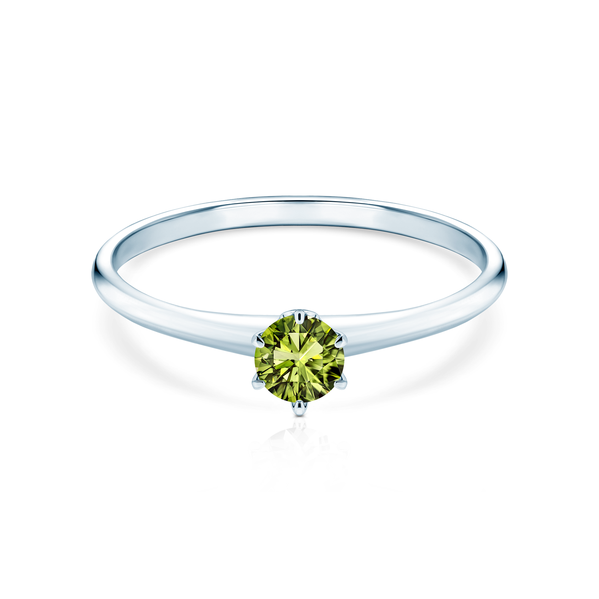Каблучка для заручин The Journey: біле золото, зелений діамант