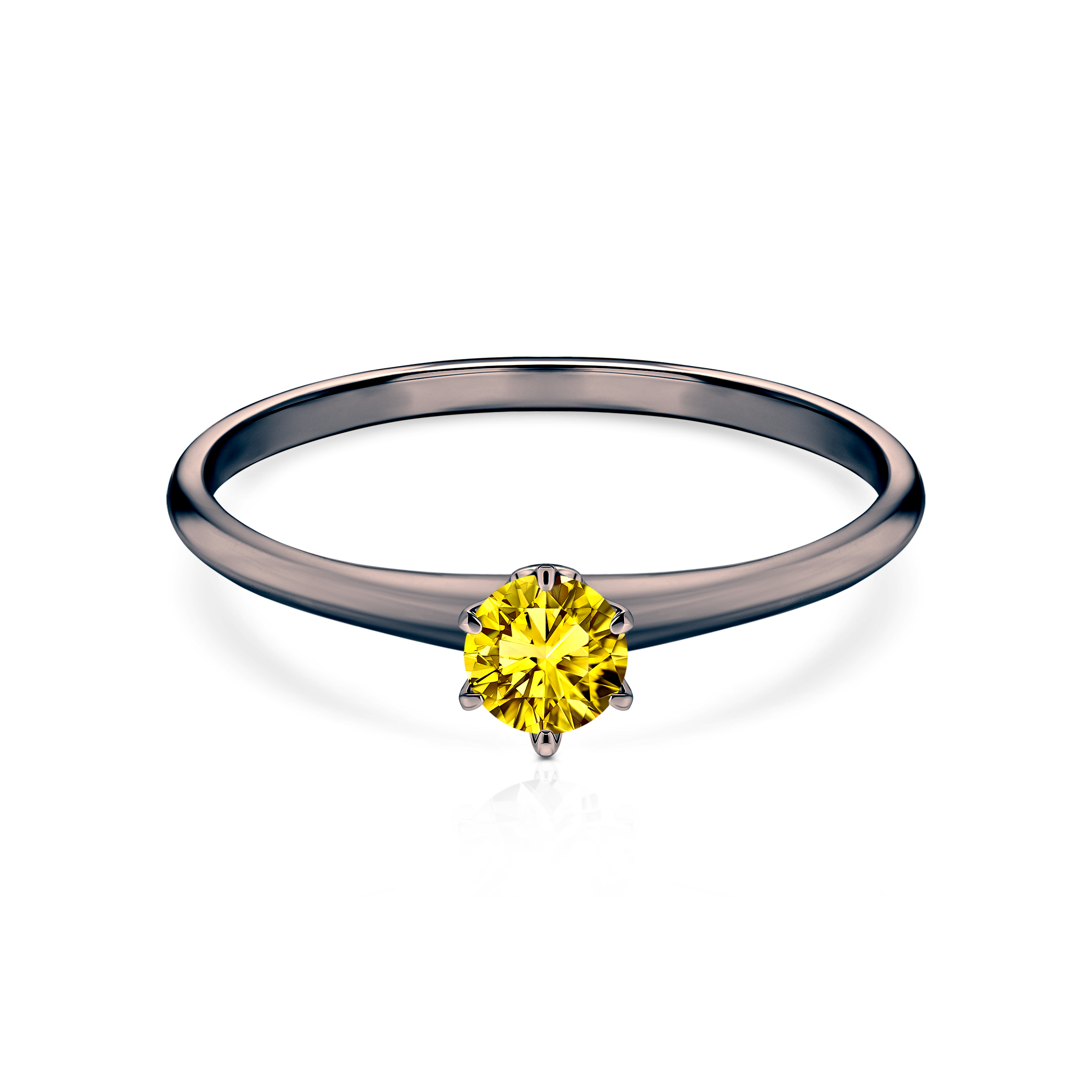 Каблучка для заручин The Journey: чорне золото, жовтий діамант