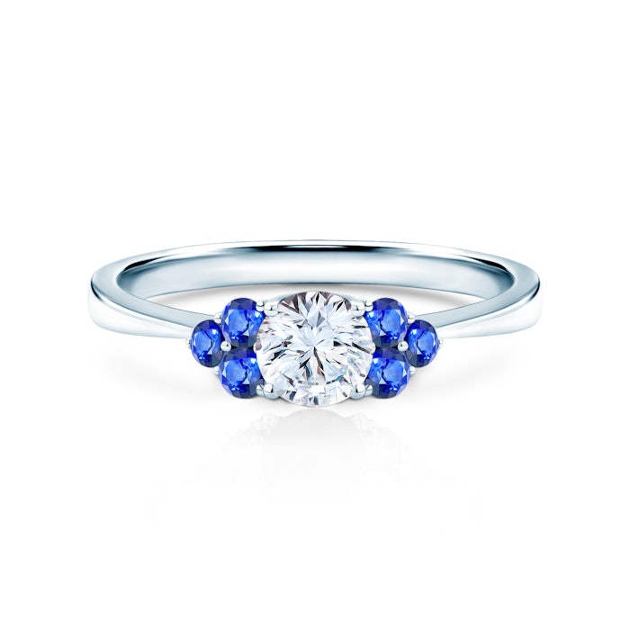 Inel de logodnă Fairytale: aur alb, safir alb