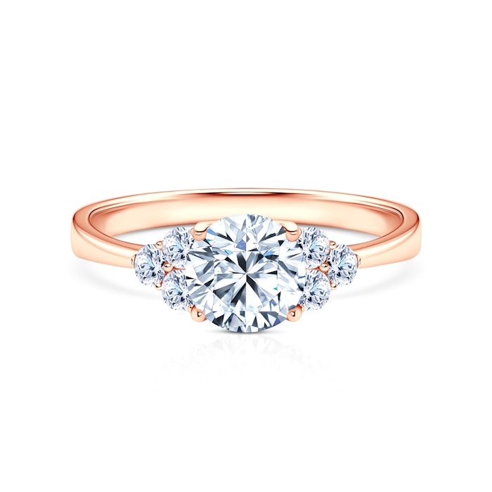 Mesebeli eljegyzési gyűrű: rózsaarany, gyémántok