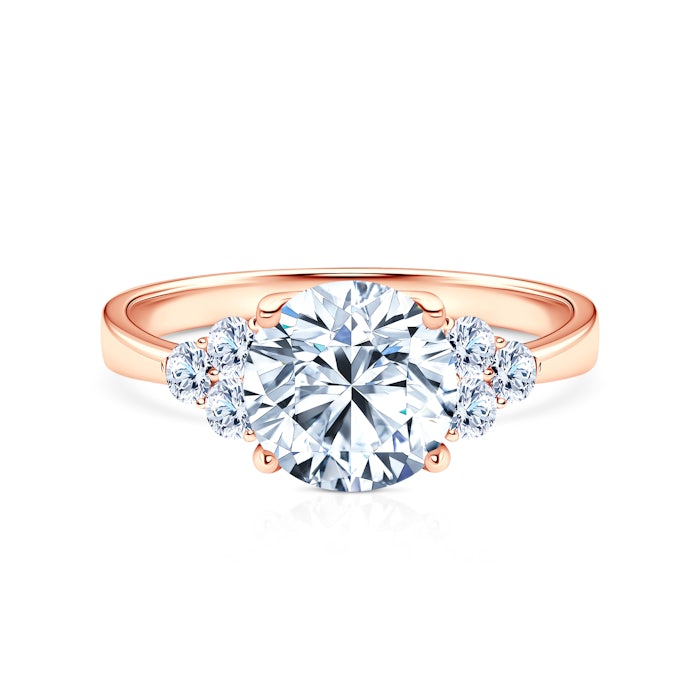 Mesebeli eljegyzési gyűrű: rózsaarany, gyémántok