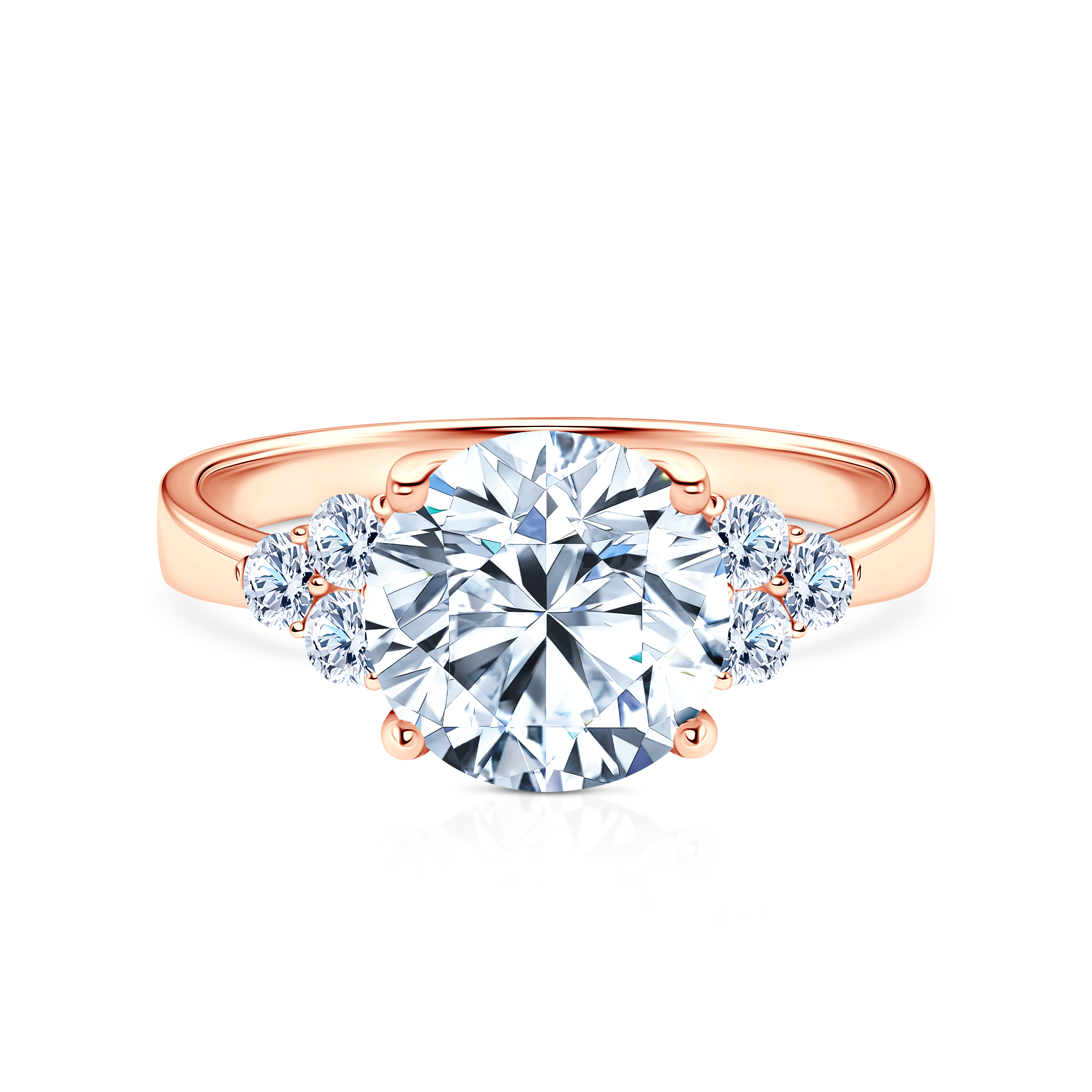 Zaručnički prsten Fairytail: roza zlato, dijamant