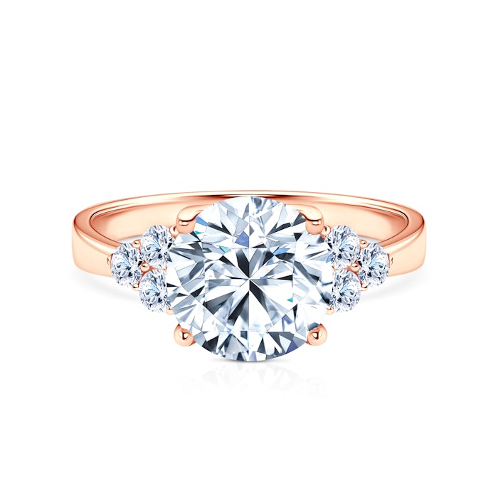 Mesebeli eljegyzési gyűrű: rózsaarany, gyémántok